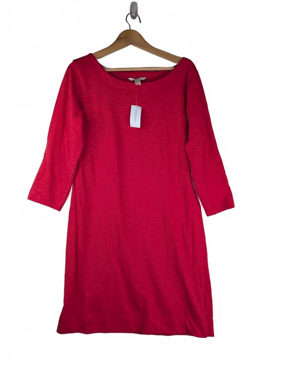 NWT‎ Banana Republic 100% Cotton Red Knit Shift Dress Size L